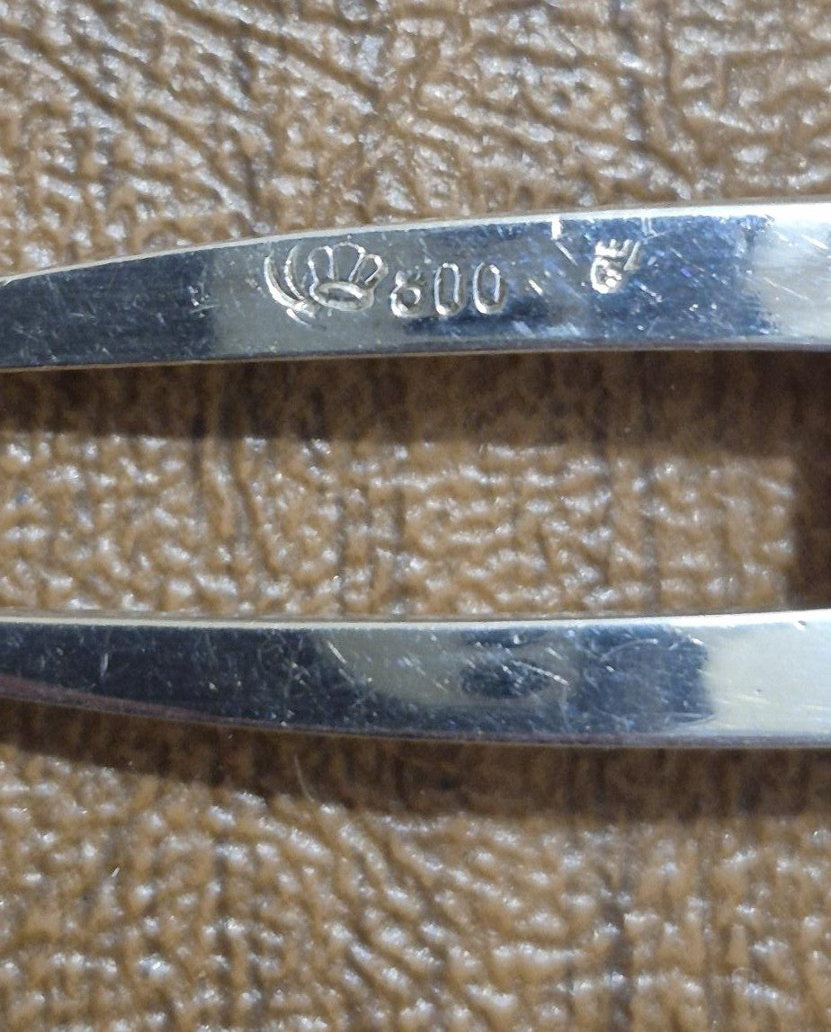 Vintage 800 Sterling Silver strawberry fork, 3.25 inches 12 grams