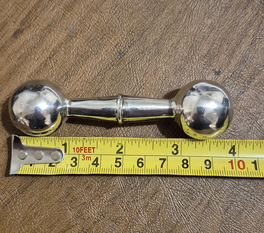 Sterling Silver Baby Rattle Dumbbell 30 Grams Solid Sterling 92.5% Silver