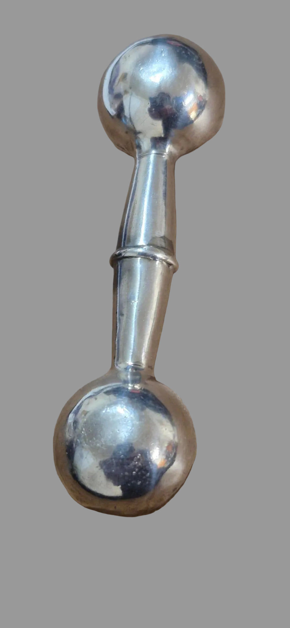 Sterling Silver Baby Rattle Dumbbell 30 Grams Solid Sterling 92.5% Silver
