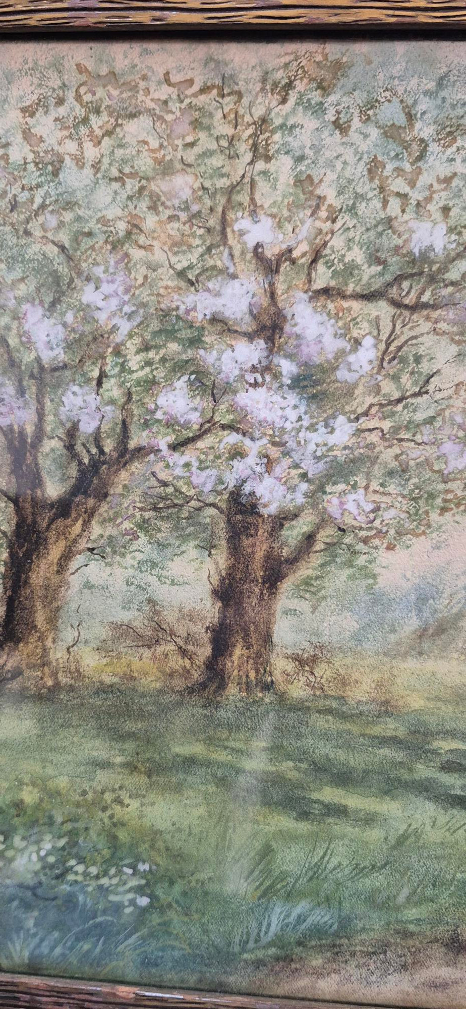 Original Carl Weber (1850-1921) Watercolor Landscape Painting Framed Antique SLR