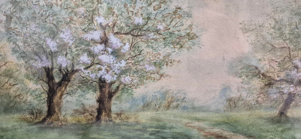 Original Carl Weber (1850-1921) Watercolor Landscape Painting Framed Antique SLR