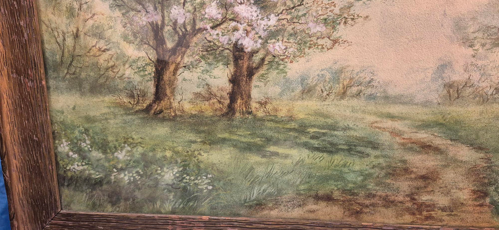 Original Carl Weber (1850-1921) Watercolor Landscape Painting Framed Antique SLR
