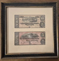 1864 Confederate Civil War Vintage $5 and $10 Dollar Bills Rare Paper Money